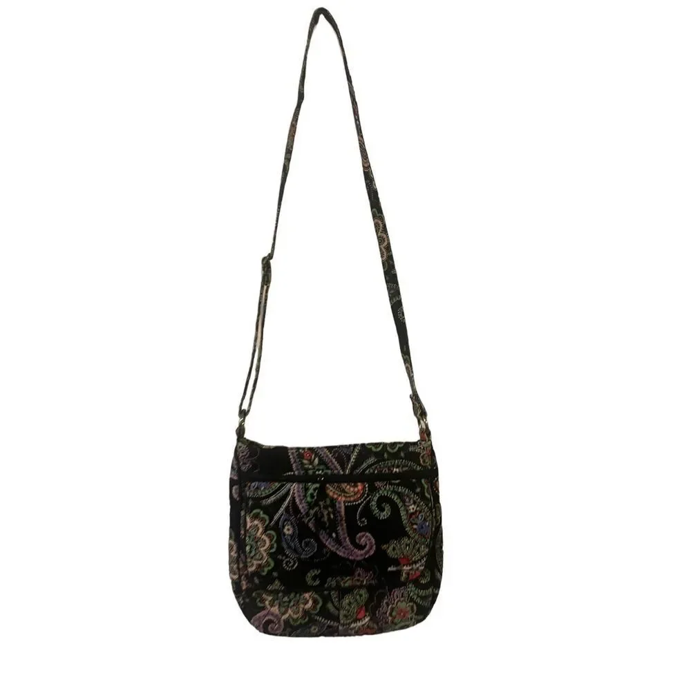 Vera Bradley Womens Multi Color Floral Paisley Print Shoulder Crossbody Bag